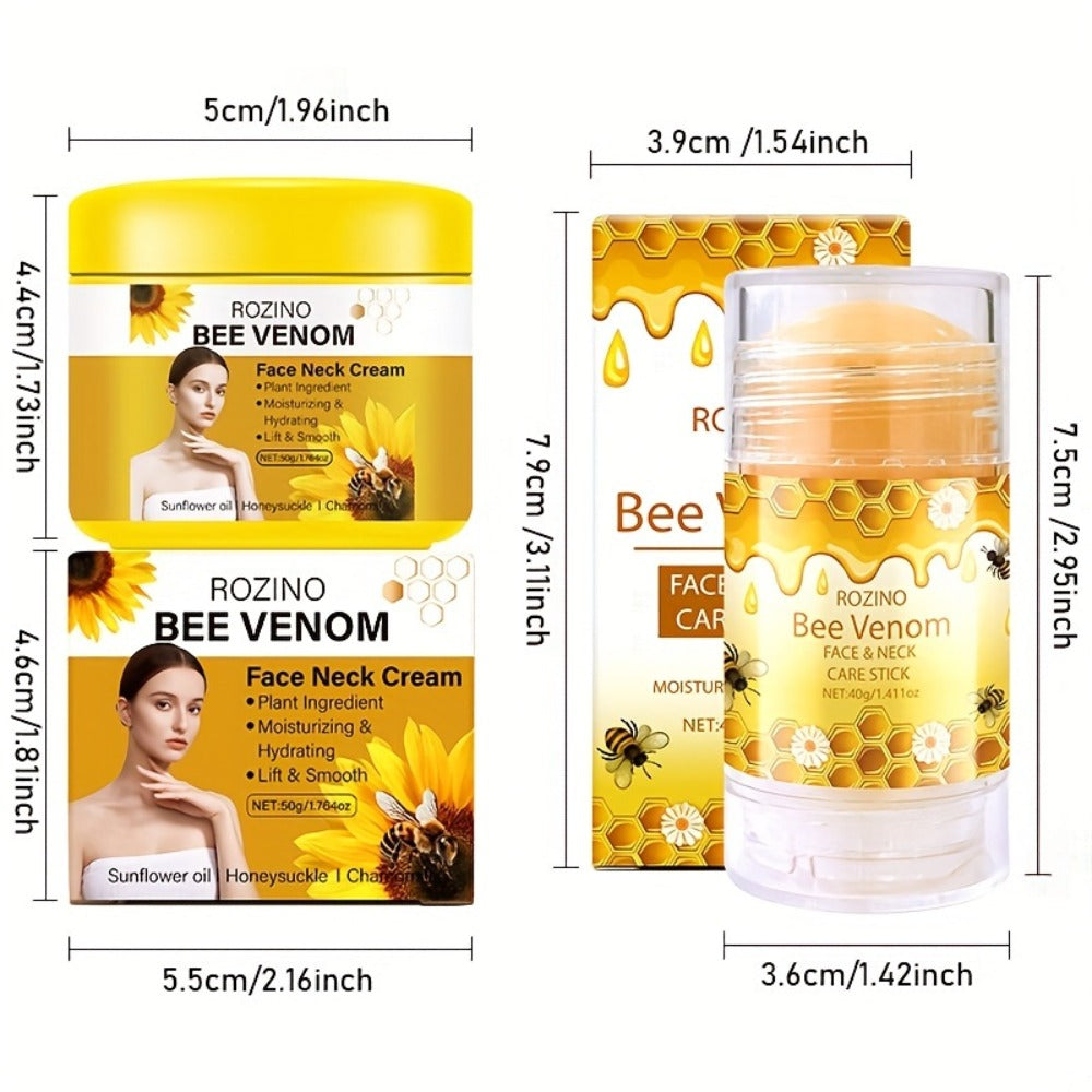 4-Piece ROZINO Bee-Themed Skincare Gift Set with Face and Body Containers in 40g, 50g and 150g Sizes — image 4