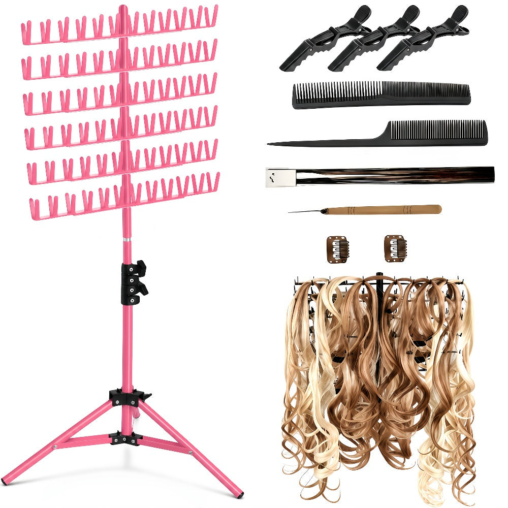 Braiding Hair Rack Hair Styling Tool with 144-Strand Layout, 30-50-Inch Height and Foldable Stand — image 5