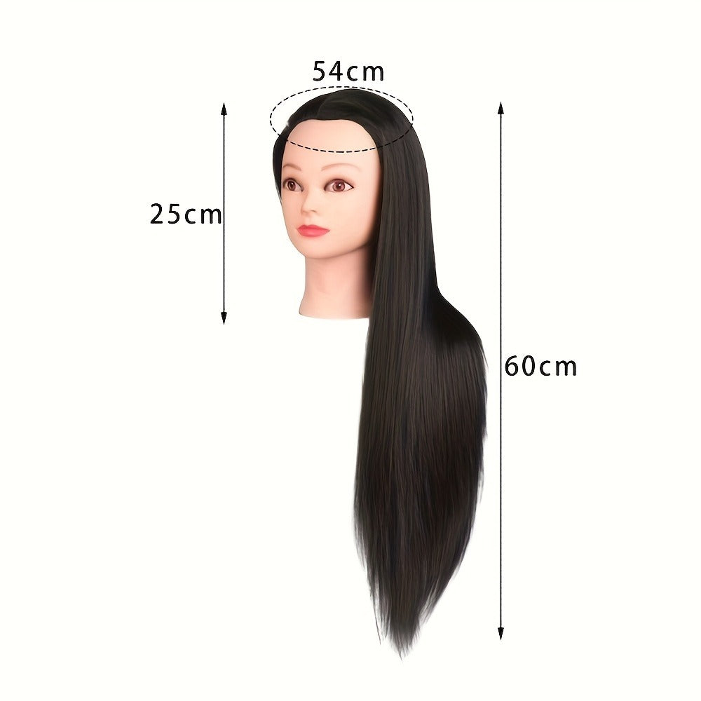 Cosmetology Manikin Head for Hair Styling Braiding Practice – Adult Mannequin Head Real Hair Makeup Display Salon Training To