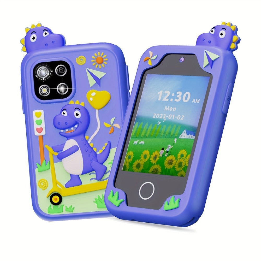 Kids Dinosaur Toy Phone with 8GB, HD Touchscreen & Dual Camera, Educational Travel Toy Cell Phone for Boys & Girls — image 1