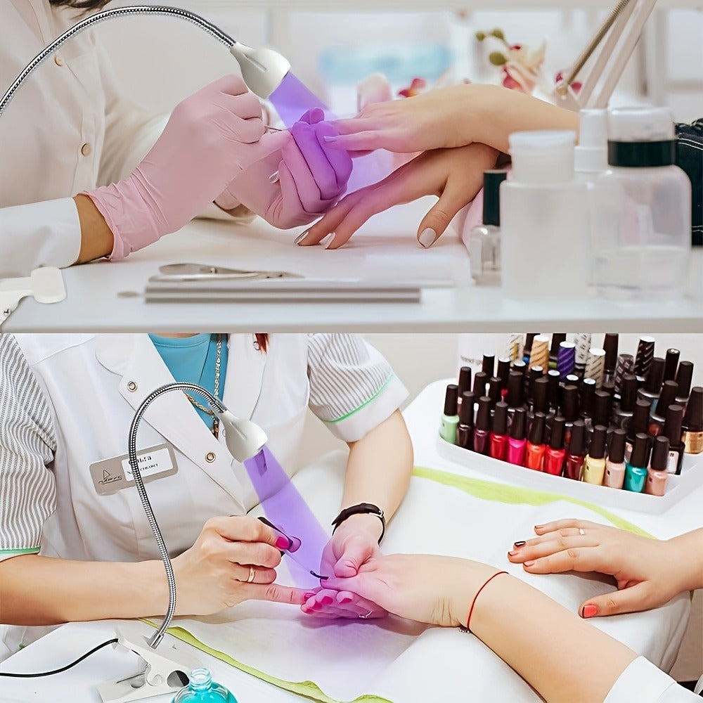 365nm-Labeled UV LED Nail Lamp with Clip Mount, Flexible Gooseneck, USB Cable and Black or White Finish — image 9