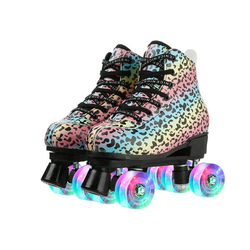 Adult Double-row Roller Skates Children's Four-wheel Roller Skates Night Flash