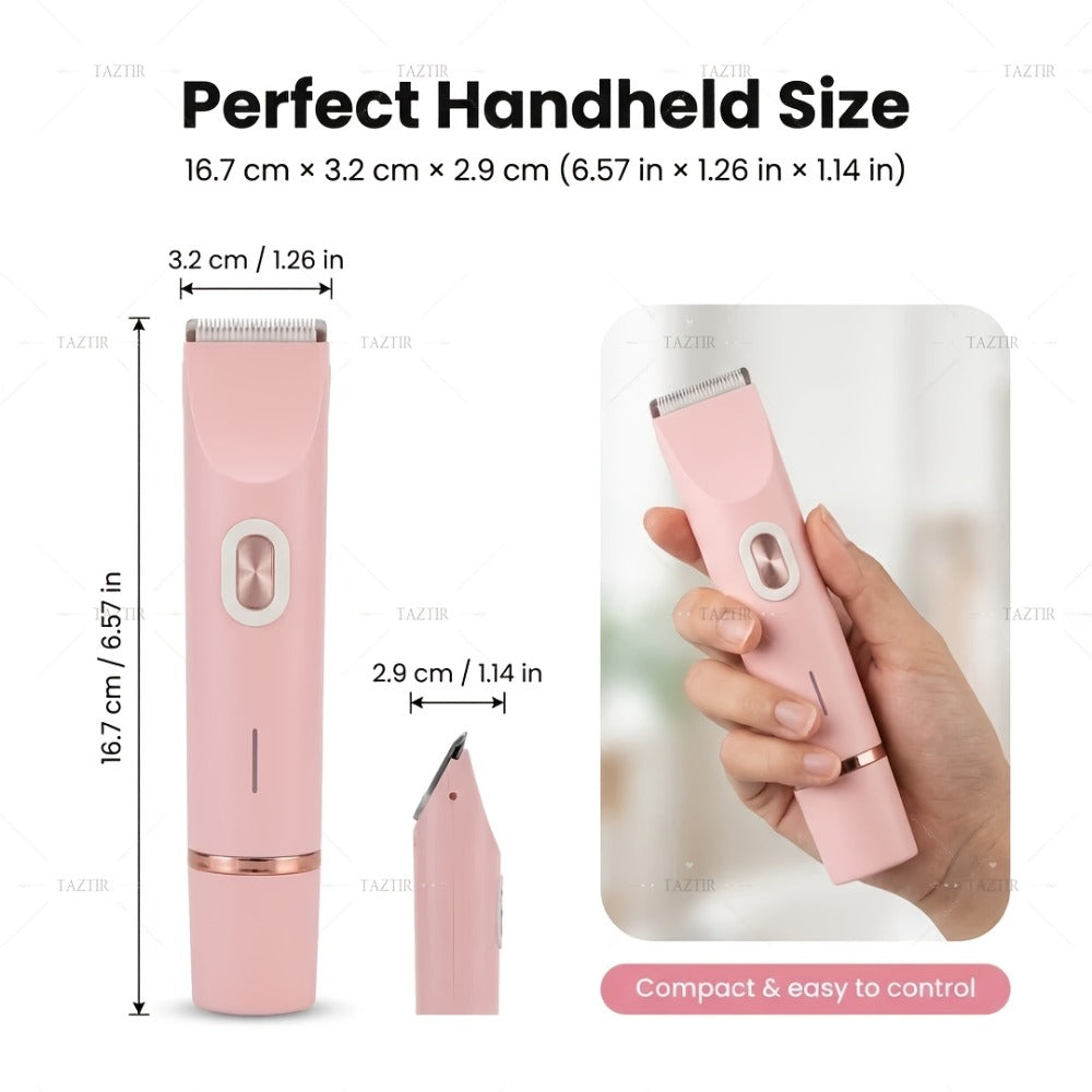 Electric Shaver & Bikini Trimmer for Women Dual Head USB Rechargeable – Multipurpose Face Body Hair Removal for Arms Legs Und