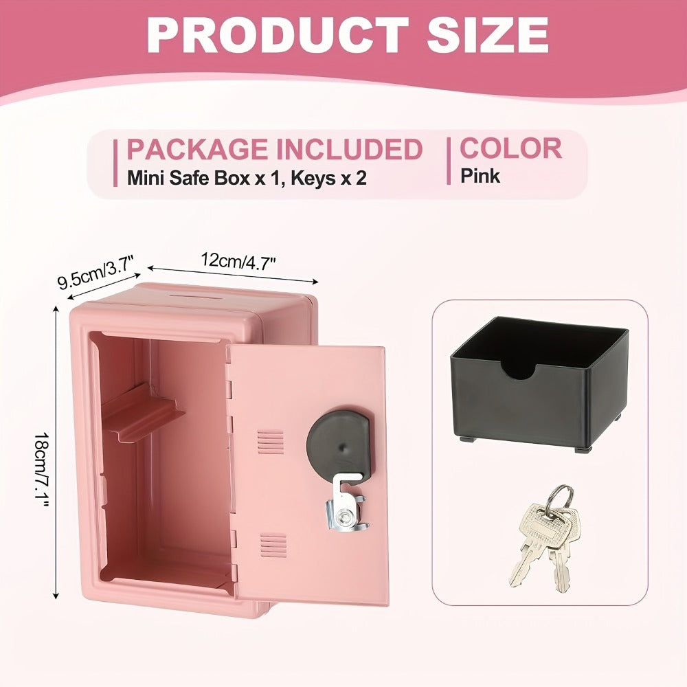 Metal Coin Bank Safe with Key and Combination Lock – Secure Steel Money Box with Removable Drawer, Coin Slot & Cash Storage f