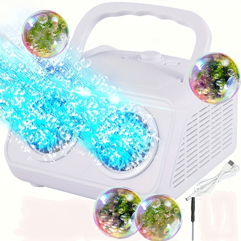 Dual-Wheel Bubble Machine with White Single-Unit or Black and Light White Two-Unit Bundle Labels — image 1