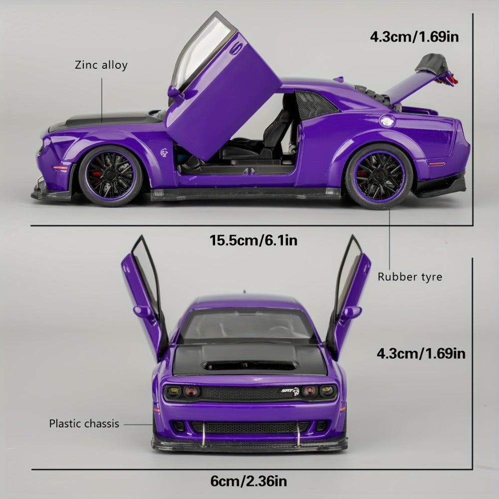 Dodge Hellcat Diecast Car Model 1:32 Scale Alloy Replica with Display Base, Openable Doors, Collectible Mini Vehicle — image 