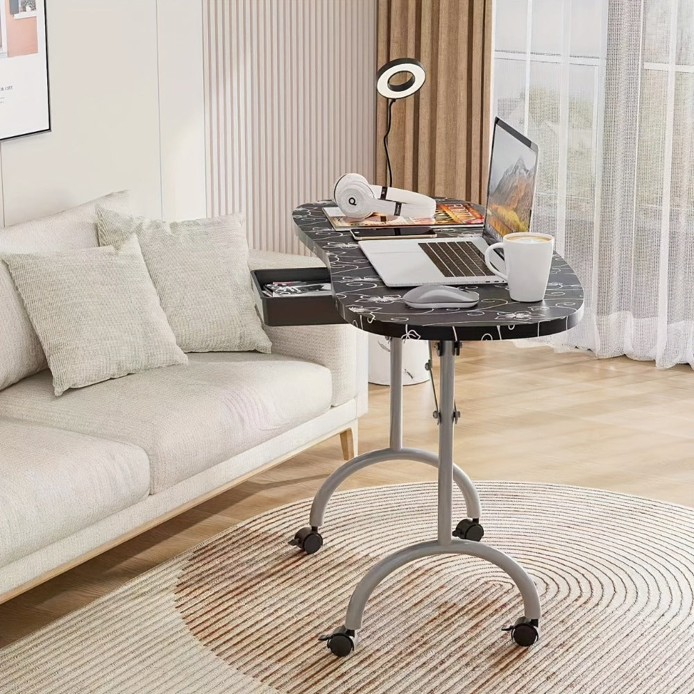 Foldable Nail Table with LED Lamp Drawer Lockable Wheels Wrist Cushion & Carrying Bag, Portable Manicure — image 19