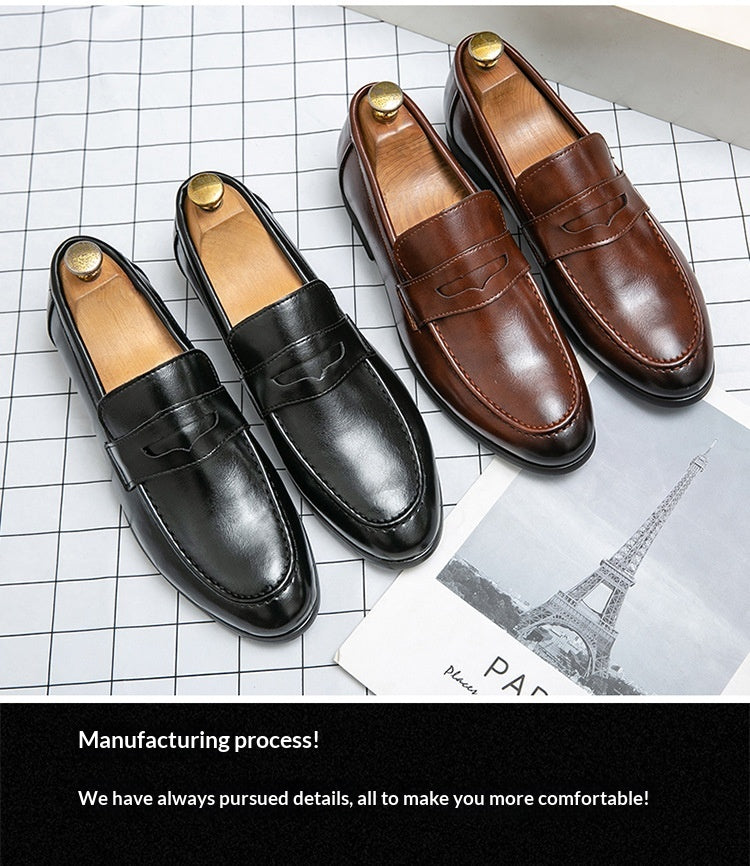 Pointed Toe Minimalist Leather Shoes In British Style