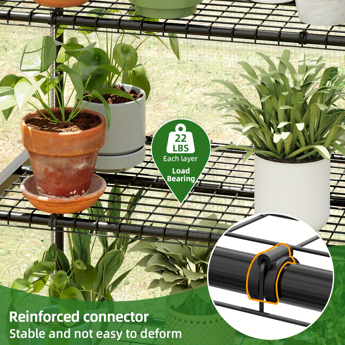 Tiered Greenhouse Shelves 3/4-Tier Portable Mini Plant Greenhouse with PE Cover & Aluminum Frame, Indoor Outdoor Warm House f