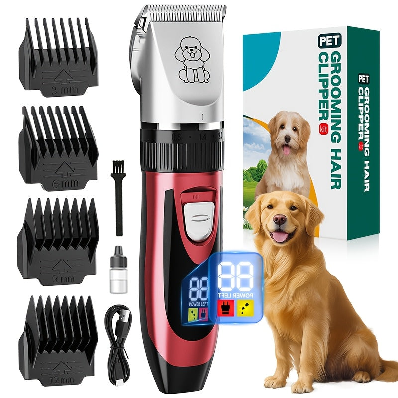 Pet Hair Clipper, USB-Rechargeable Cordless Trimmer with Adjustable Comb and Four Package Options — image 1