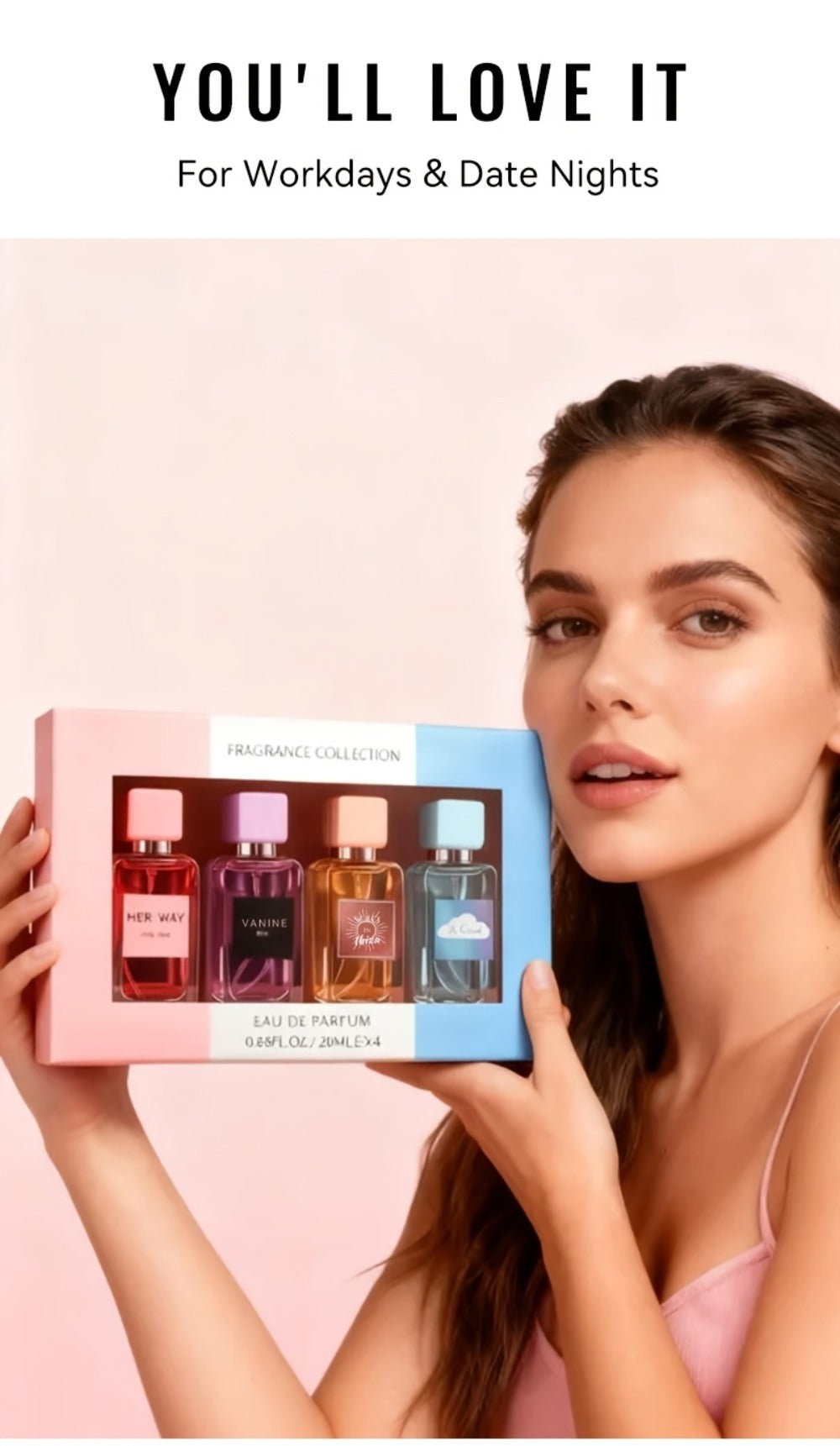 Perfume Gift Set Aroma Allure Four 20ml Eau de Parfum Sprays in Pink Blue Windowed Box for Women — image 9