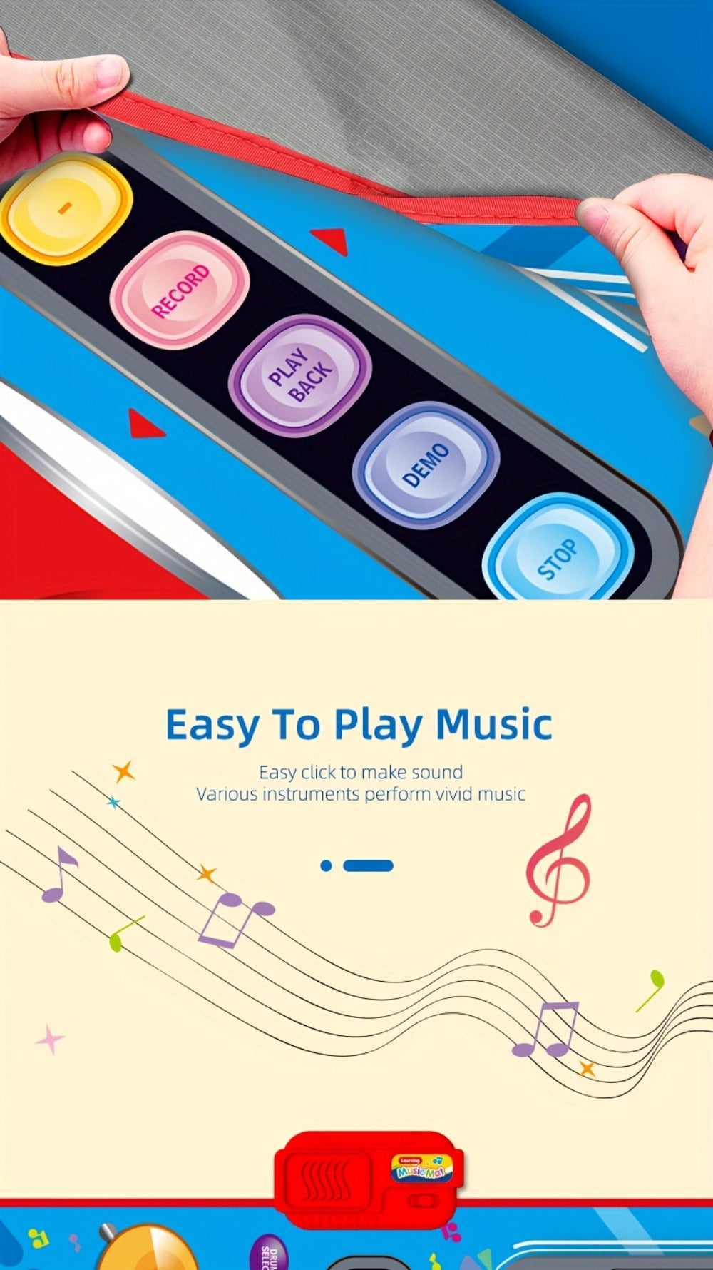 Kids Electronic Drum Music Mat, Multifunctional Musical Toy for Skill Development & Family Bonding — image 12