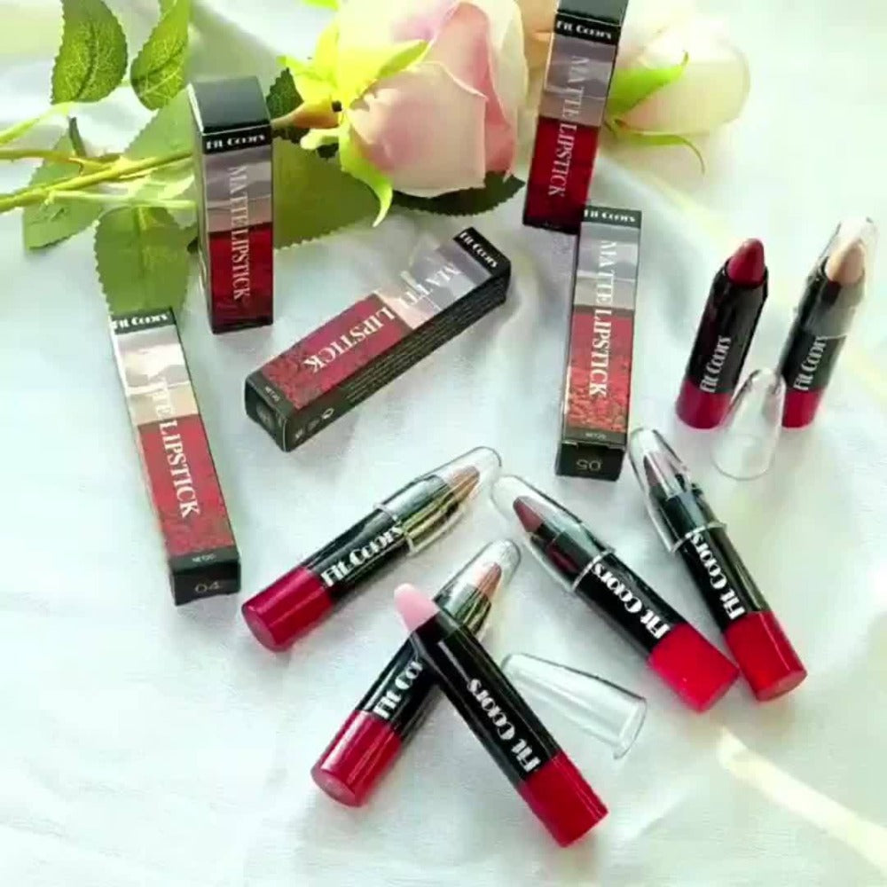 Lipstick Set, Fit Colors 6-Piece Velvet Matte Crayon Collection with Nude, Mauve and Berry Shades — image 7