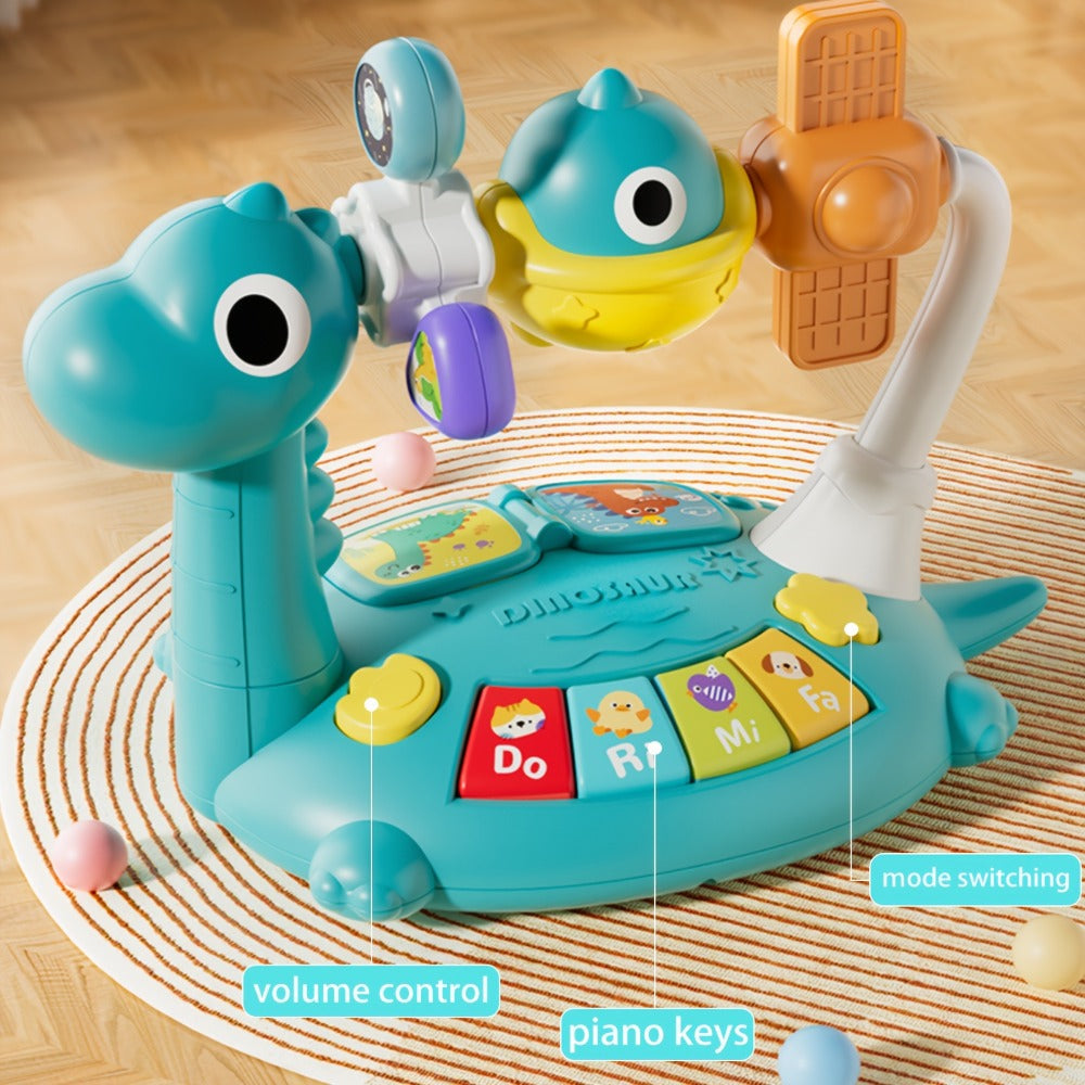 Dinosaur Piano Toy for Kids, Rotatable Smart Music Box with Space Theme, Mini Electronic Musical Instrument for Toddlers — im