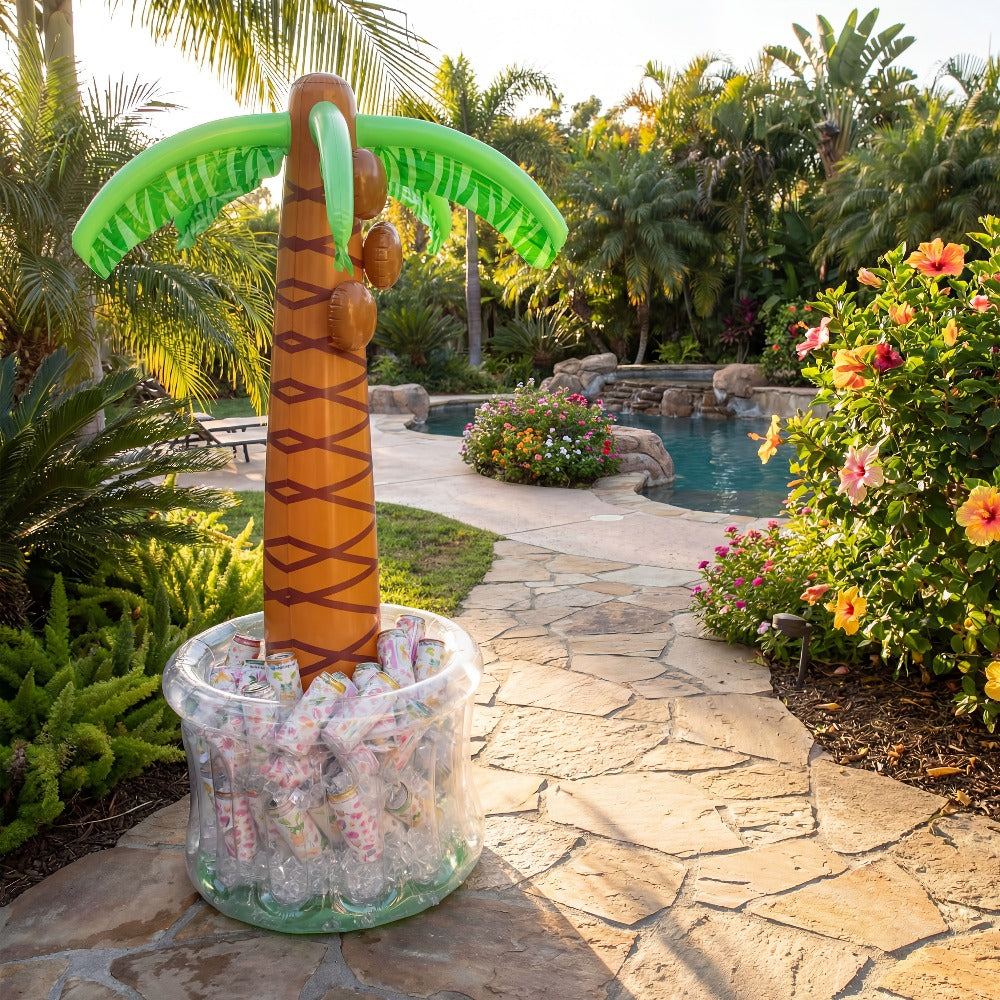 5FT Inflatable Palm Tree Drink Cooler, Tropical Beverage Ice Bucket for Luau Hawaiian Pool Party Decorations — image 10