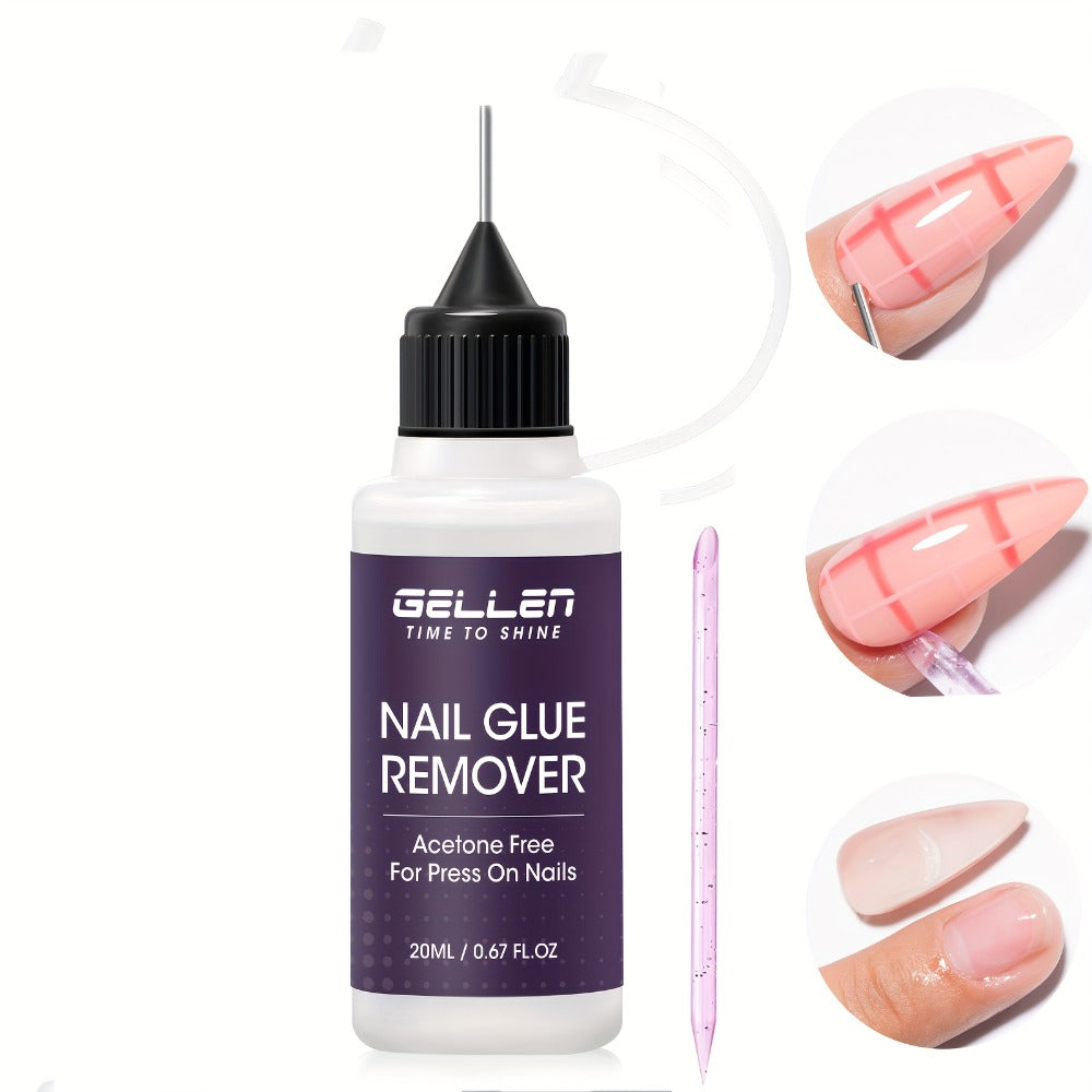 Nail Glue Remover 20ml Precision Needle Applicator Acetone Free – Fast Acting No-Mess Formula for Press On Nails Gel X Nail T