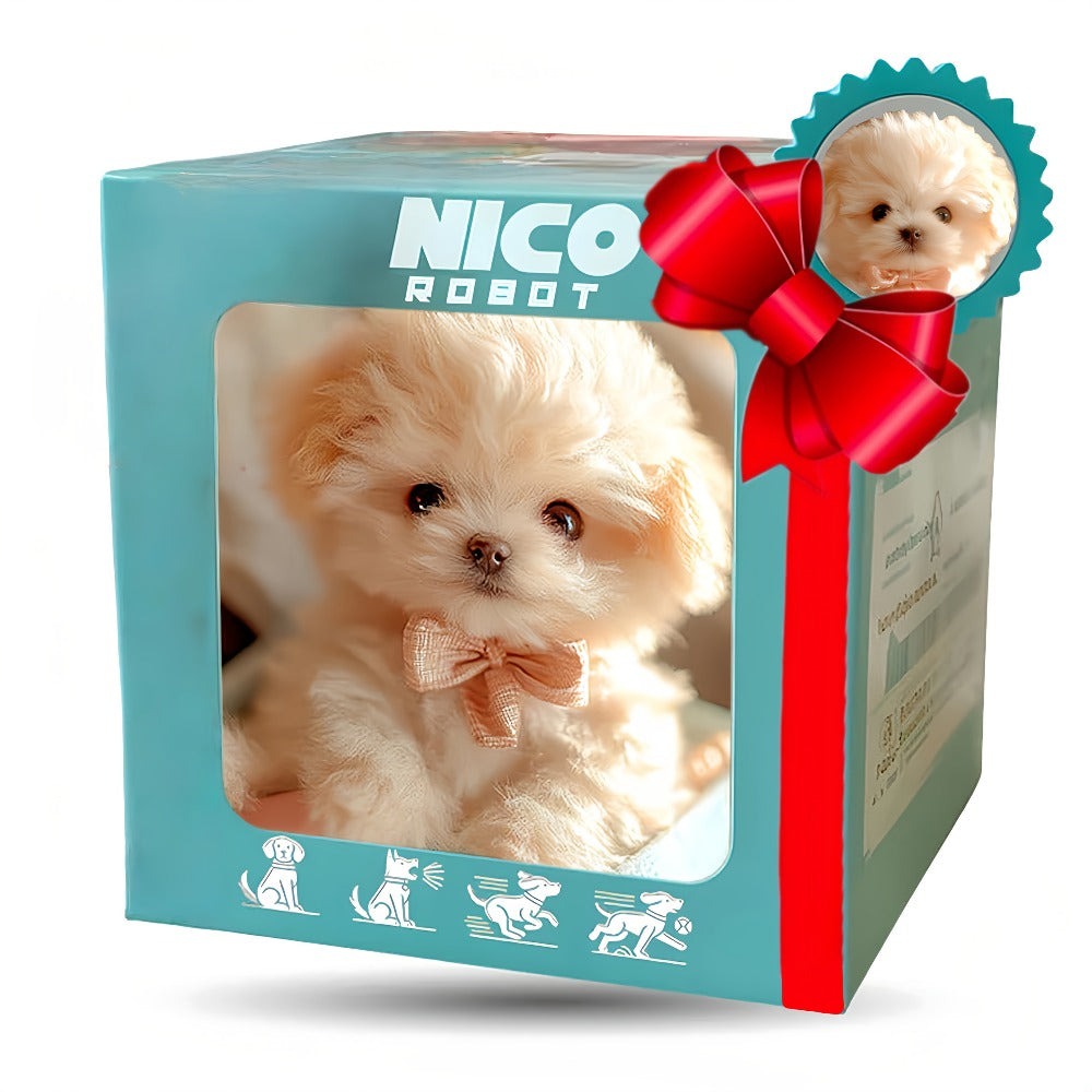 White Realistic Robot Dog Toy, Interactive Walking, Barking & Tail Wagging, Expressive Eyes, Plush Biomimetic Pet — image 2