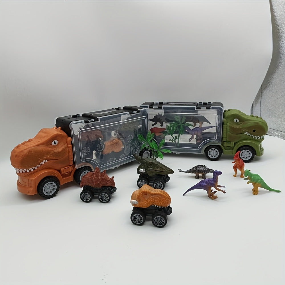T-Rex Dinosaur Carrier Truck Playset with Mini Cars, Figures and Standard or Upgraded Package Options — image 16