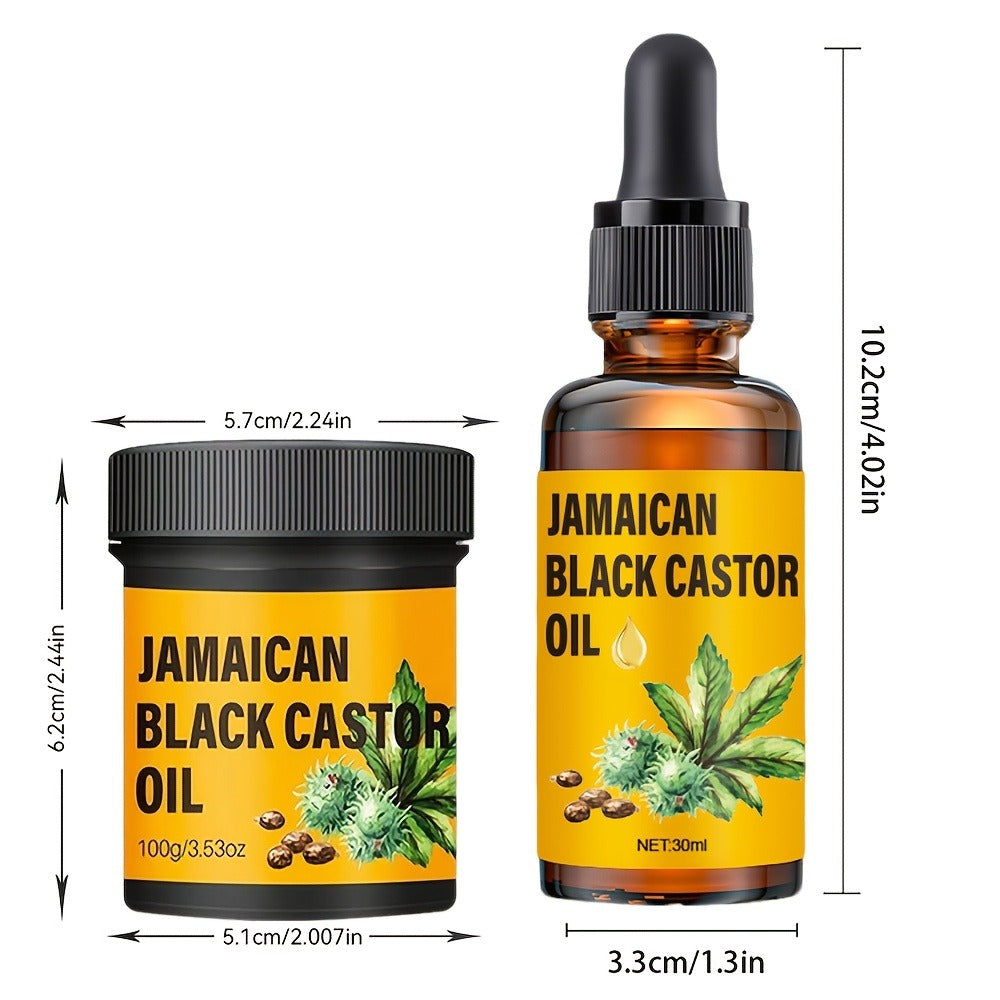 Two-Piece Jamaican Black Castor Oil Hair Care Set with Coordinated Oil and Cream Containers — image 4