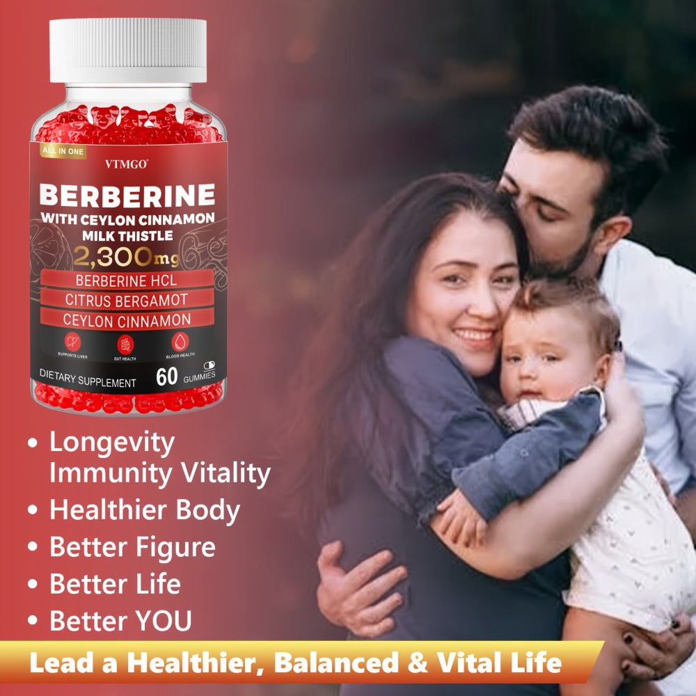 Berberine HCL Gummies 2300mg 60ct with Ceylon Cinnamon, Milk Thistle & Turmeric for Blood Sugar Balance — image 10