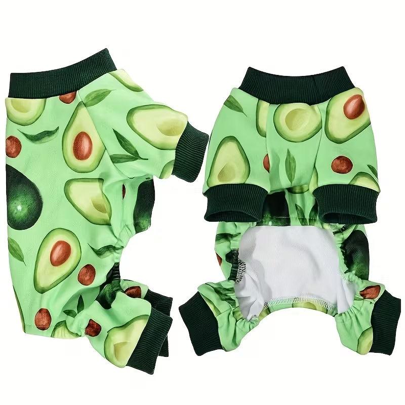 Two-Piece Dog Pajama Set with Mixed Printed Short-Sleeve Jumpsuits in Six XS–XXL Sizes for Small Pets — image 4