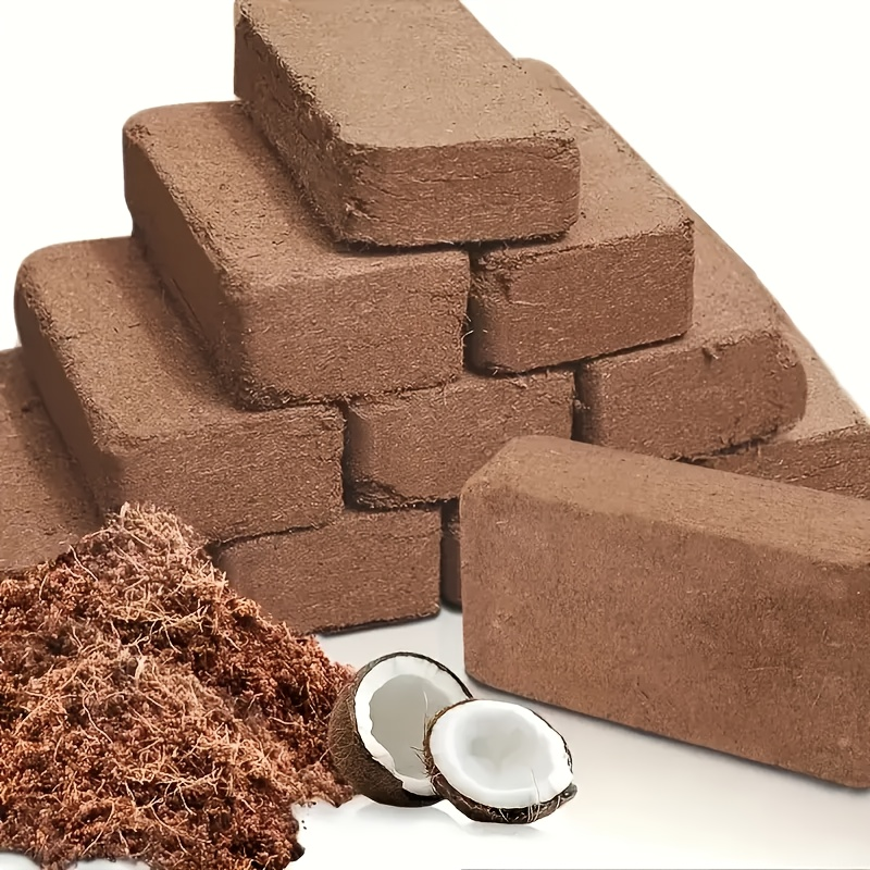 Coco Coir Bricks Natural Coconut Fiber Planting Soil | Compressed Coir Block Expands 6x for Hydroponics Potting Mix Garden Be