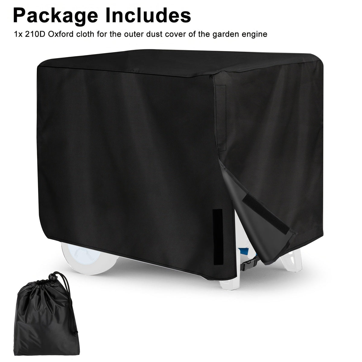 Generator Cover, Oxford Cloth Portable Generator Protector with Elastic Drawstring, UV & Rain Protection — image 6