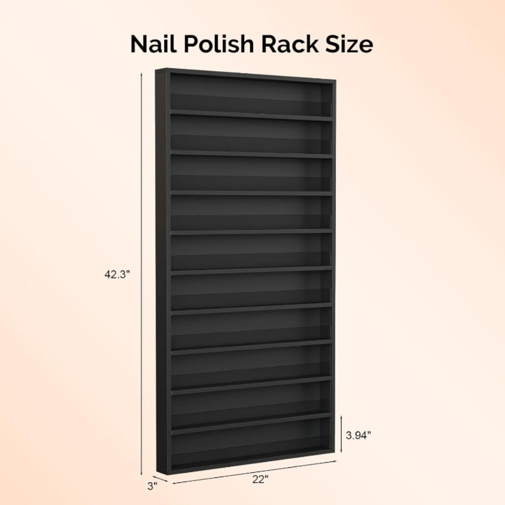 Wall Mount Nail Polish Rack Organizer 6 or 10 Tier with Acrylic Baffle Salon Display Shelf for Gel Polish — image 4