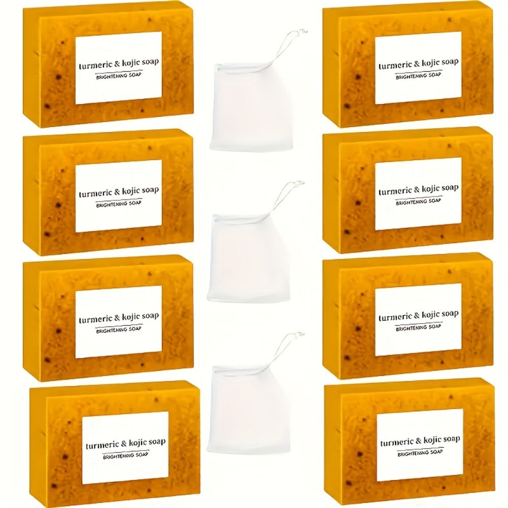 Kojic Acid Soap Set with Turmeric & Lemon, Handmade Cold-Processed Brightening Bars for Face & Body, Deep — image 19