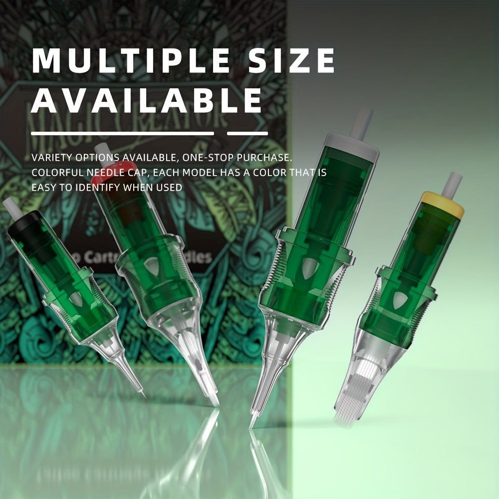 Tattoo Cartridge Needles with MAGICCREATOR Label, 20-Piece Box with 25 RL RS CM M1 Options — image 2