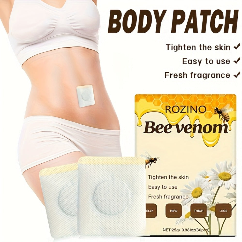 Bee Venom Navel Patches 30pcs – Natural Botanical Belly Button Patches for Body Wellness, Detox & Self Care, Long-Lasting Adh