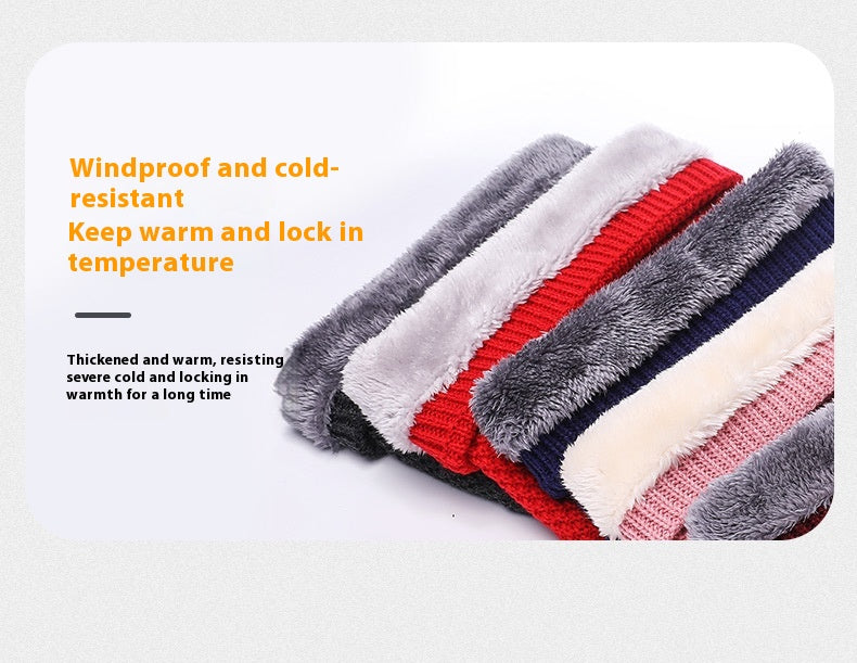 Plain Knitted Scarf Outdoor Velvet Padded Suit Neck Neck Protection Bandana