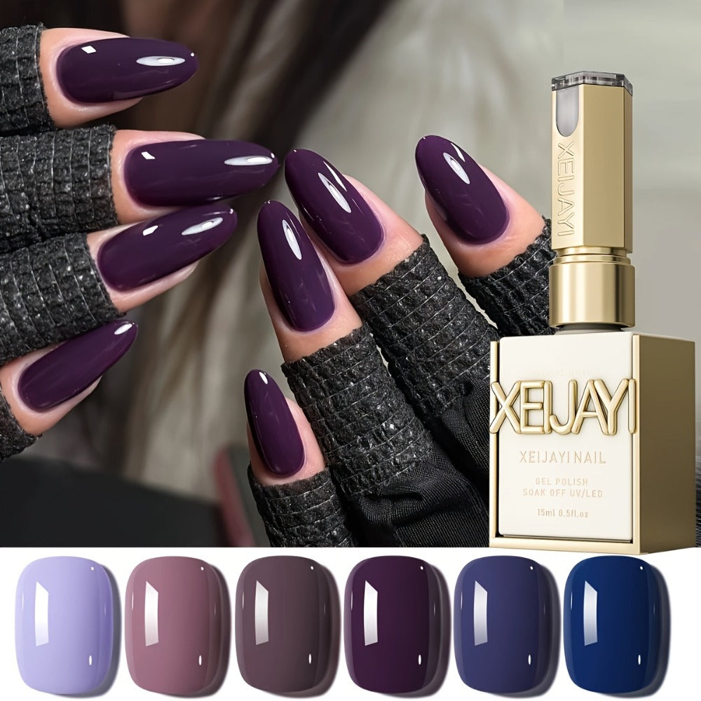 Gel Nail Polish 6-Color Electroplating-Finish Set with Shades M88-M93 in 0.51oz Bottles and UV/LED Soak-Off Cure — image 1