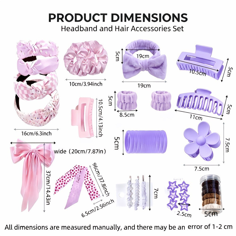 Hair Accessories Mixed Headband, Hair Clip, Hoop and Elastic Set in Fourteen Color Combinations — image 3