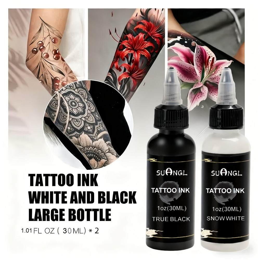 Tattoo Ink Black and White 1.01oz Bottle Options with Single, Two-Bottle and Mixed Color Sets — image 9