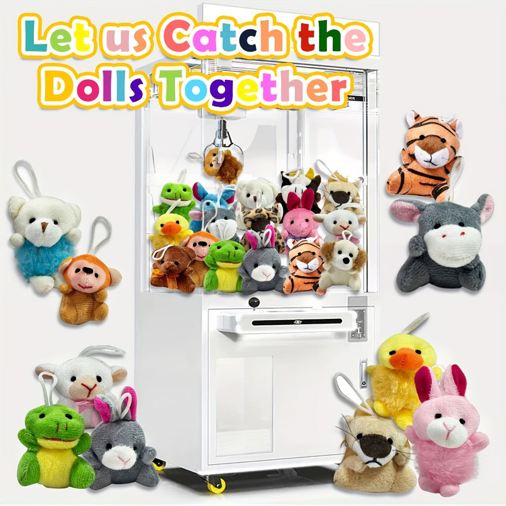Mini Animal Plush Keychain 24 Pack Bulk, Small Stuffed Animals Assorted Random Colors, Party Favors for Kids — image 4