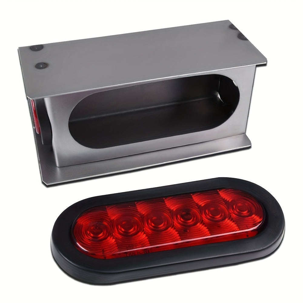 LED Trailer Tail Lights Kit – 6-Inch Oval Rear Lights with Metal Light Box & 2-Inch Amber Round Marker Lights — image 8