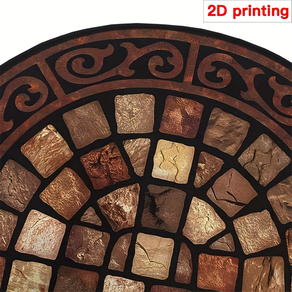 Door Mat Semi Circle Non-Slip | Luxury Velvet Entryway Living Room — image 8