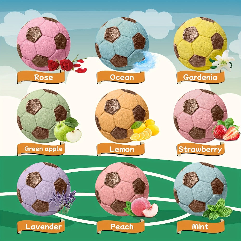 Soccer Ball Bath Bombs Gift Set 9 Pcs with Surprise Toys Inside – Lavender Scent Handmade Fizzy Bath Balls — image 3