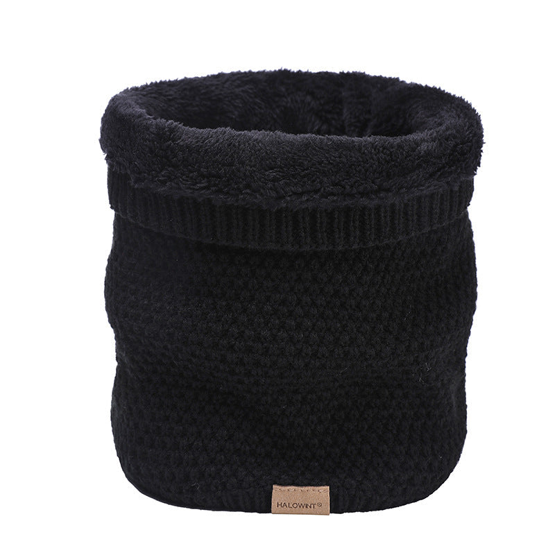Plain Knitted Scarf Outdoor Velvet Padded Suit Neck Neck Protection Bandana