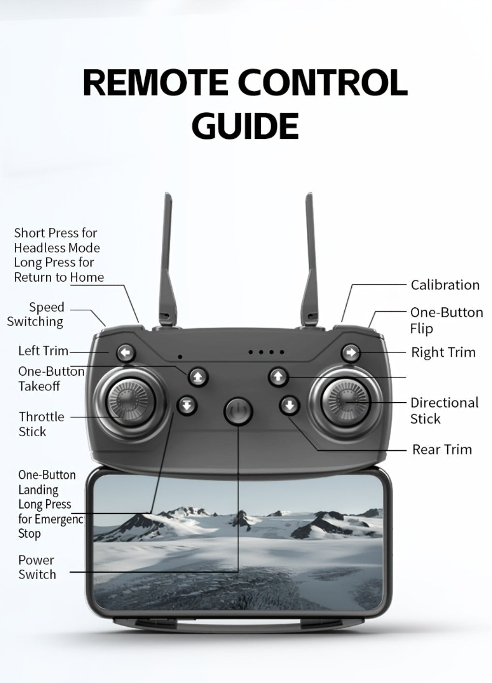 Foldable HD Camera Drone Free Storage Bag USB-C Charging 3D Flips Single or Dual Camera Built-in Screen Remote — image 20
