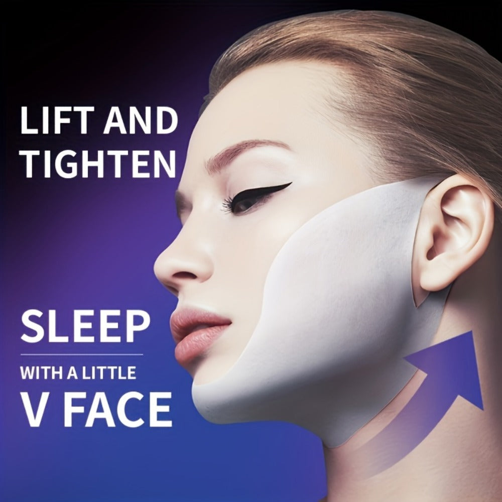 V-Line Face Mask 7 Pieces Hydrogel Chin Lifting & Jawline Contouring – Collagen, Hyaluronic Acid & Coffee Extract Firming Tig