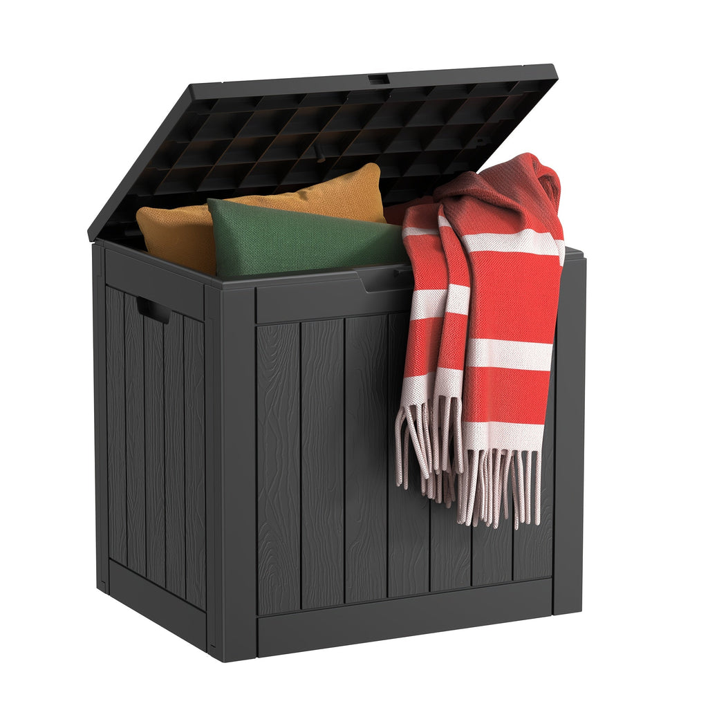 Molded-Panel Outdoor Storage Box with 36-, 45- or 51-Gallon Labels across Four Capacity-and-Color Models — image 1