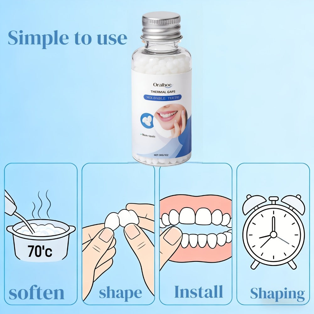 Temporary False Tooth Kit DIY Cosmetic Dental Moldable Thermoplastic Realistic Fit for Missing Broken — image 7