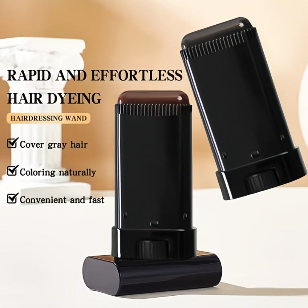 Gray Root Coverage Hair Color Stick with Comb – Waterproof Sweat-Resistant Instant Root Touch Up, Plant-Based Squalane Formul