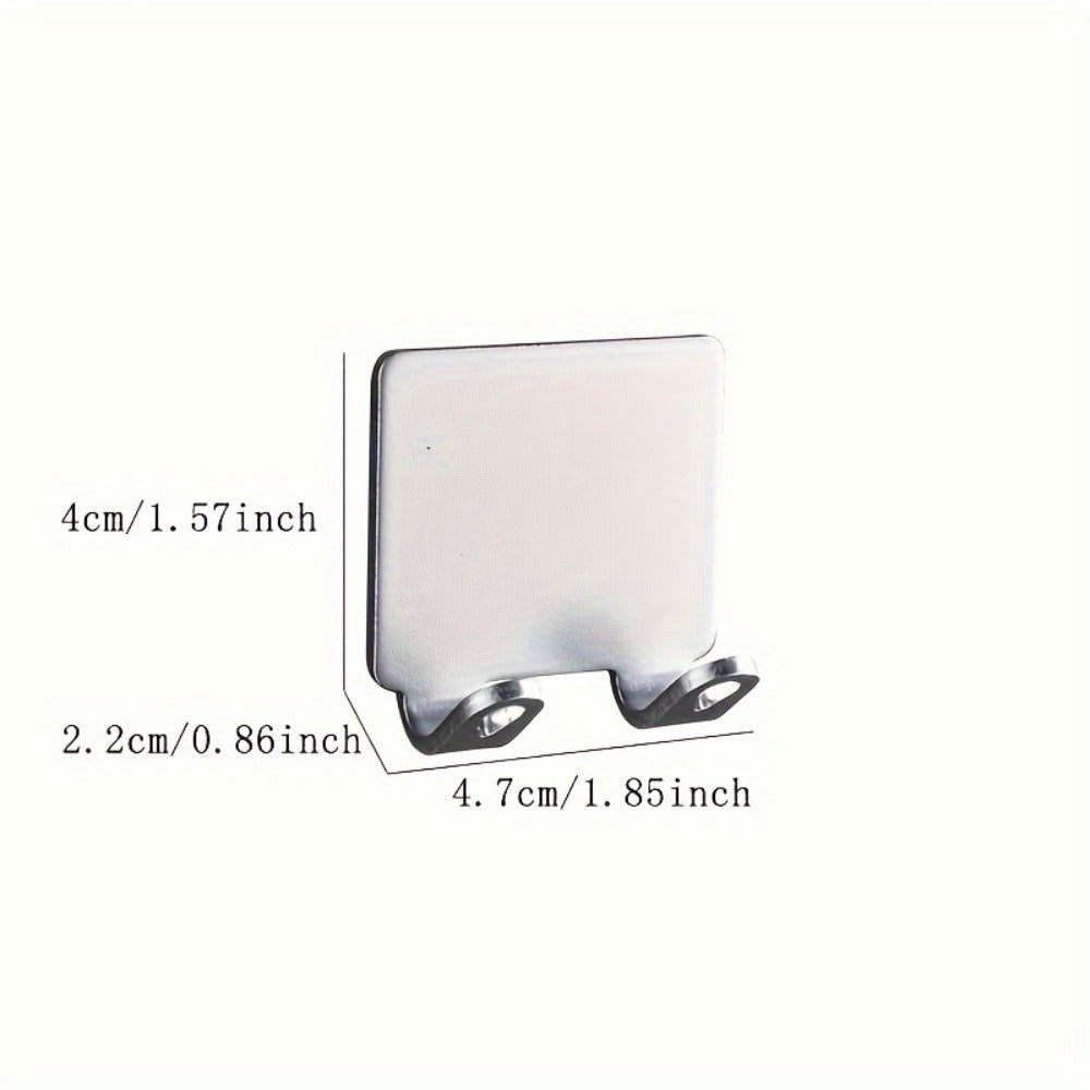 Wall-Mounted Razor Holder 5-Piece Set with Twin Hooks, Adhesive Backing and Silver or Black Options — image 7