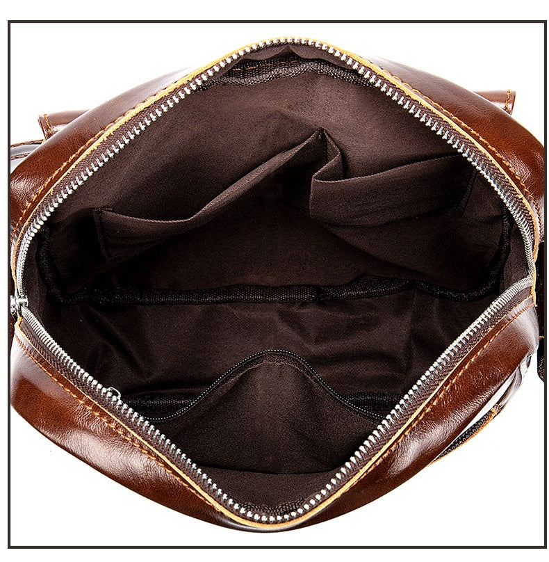Men's Leather Messenger Bag Vintage Casual First Layer Cowhide
