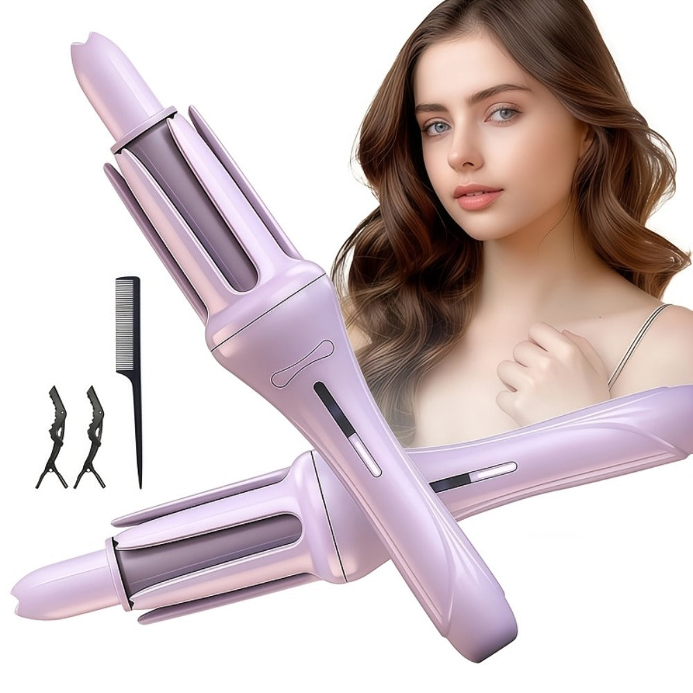 Automatic Curling Iron for Women with Ionic Technology, 4 Temperature Settings, 3 Timer Options, Dual-Direction Rotation — im