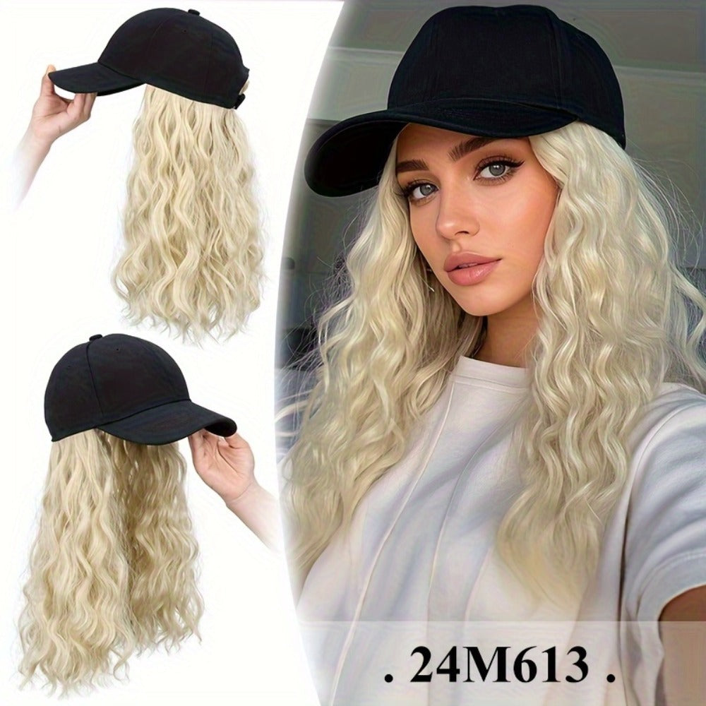 Synthetic Wig 18-Inch Curly-Wavy Baseball Cap Style in Three Highlighted Color Codes for Daily Wear — image 8