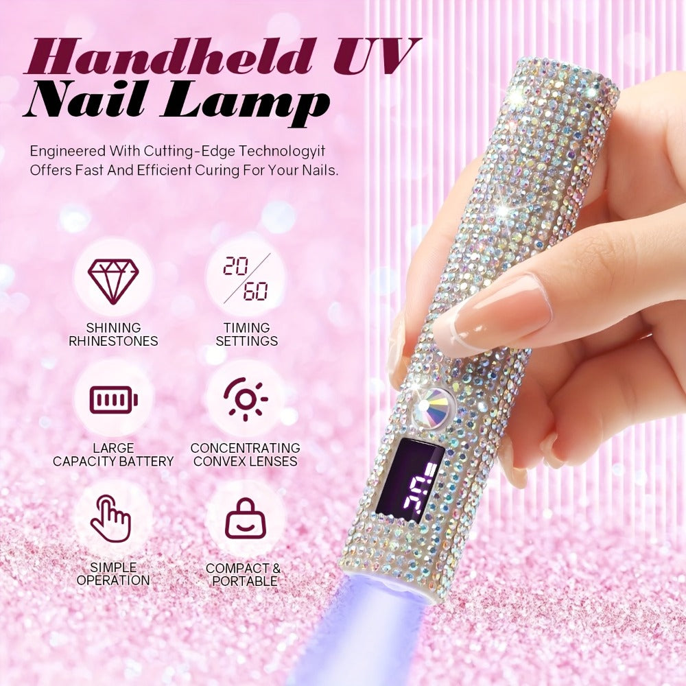Rechargeable Single Finger LED Nail Lamp UV Gel Curing Light 365nm 405nm Dual Wavelength Rhinestone — image 2